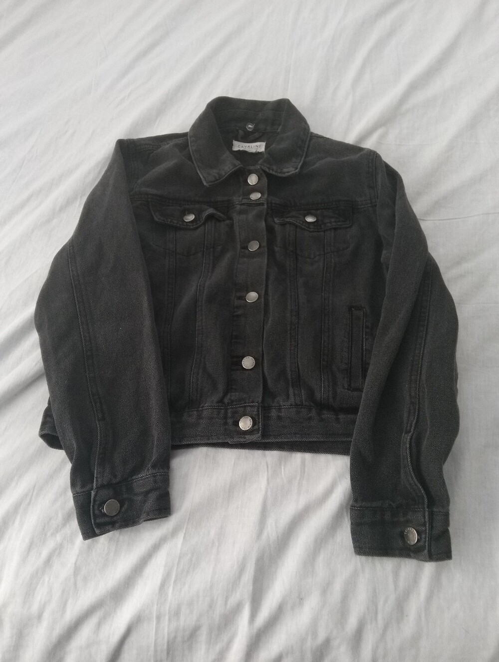 Cavalini Black Denim Button-Front Jacket